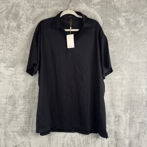 Quince Men's Performance Mesh Golf Polo SZ XXL Black NWT